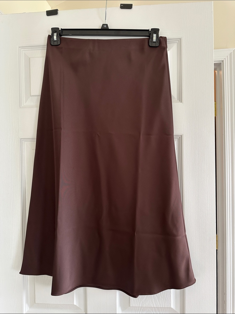 Classic A-Line Midi Skirt in Deep Brown